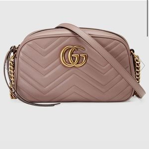 GG Marmont small matelassé shoulder bag dusty pink